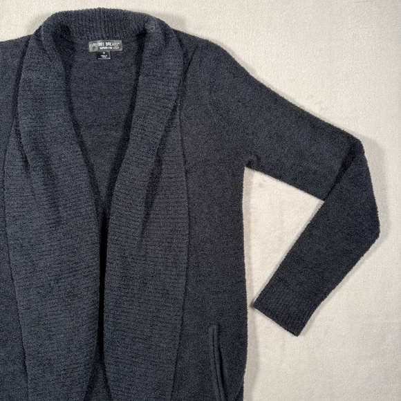 Barefoot Dreams Cardigan Womens Medium Black CozyChic Lite Open Front Loungewear - Picture 3 of 14